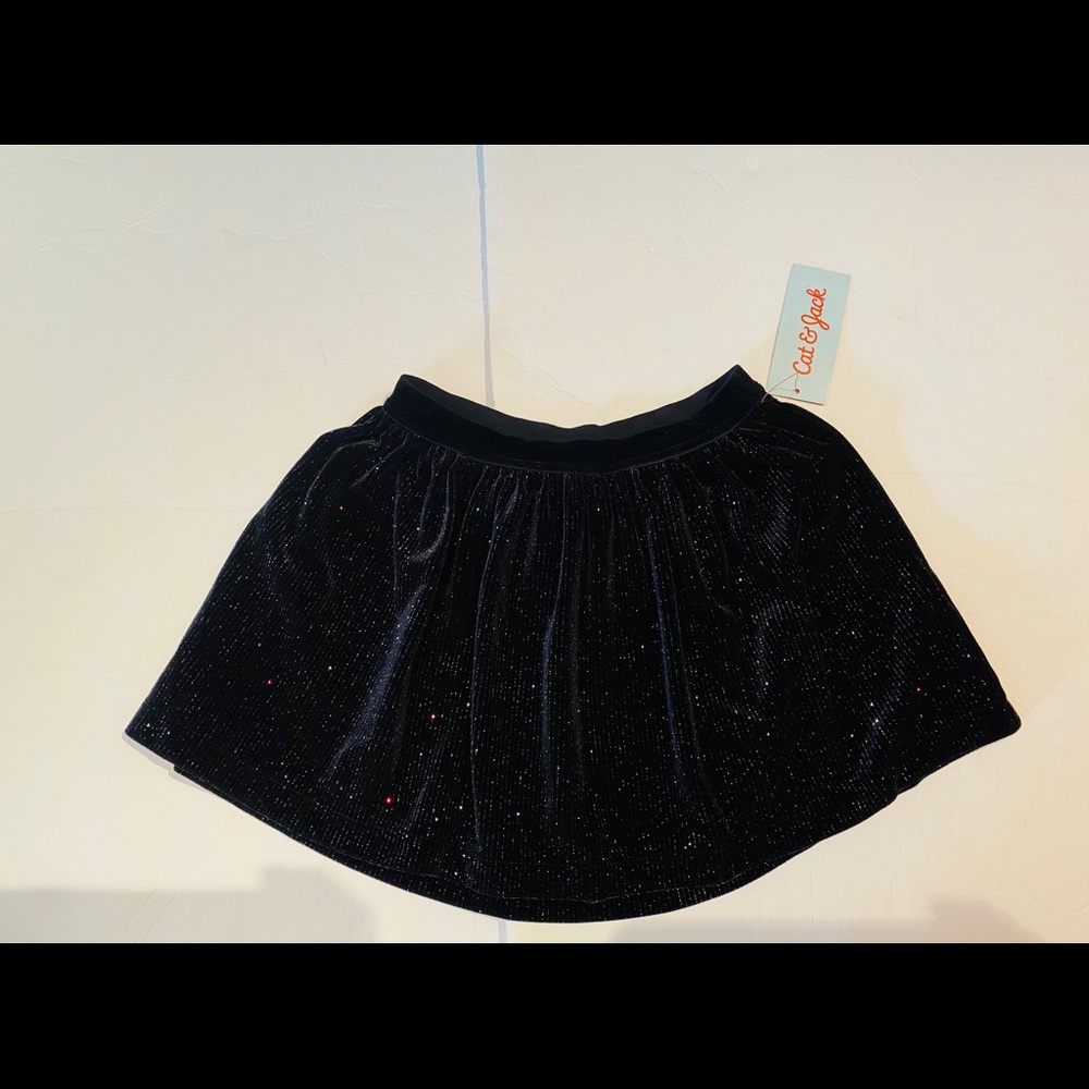 NEW Cat & Jack Black Sparkle Skirt Size XS (4/5)